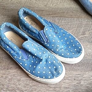 🟢Gap Blue Polka Dot Kids Slip-On Shoes size 2